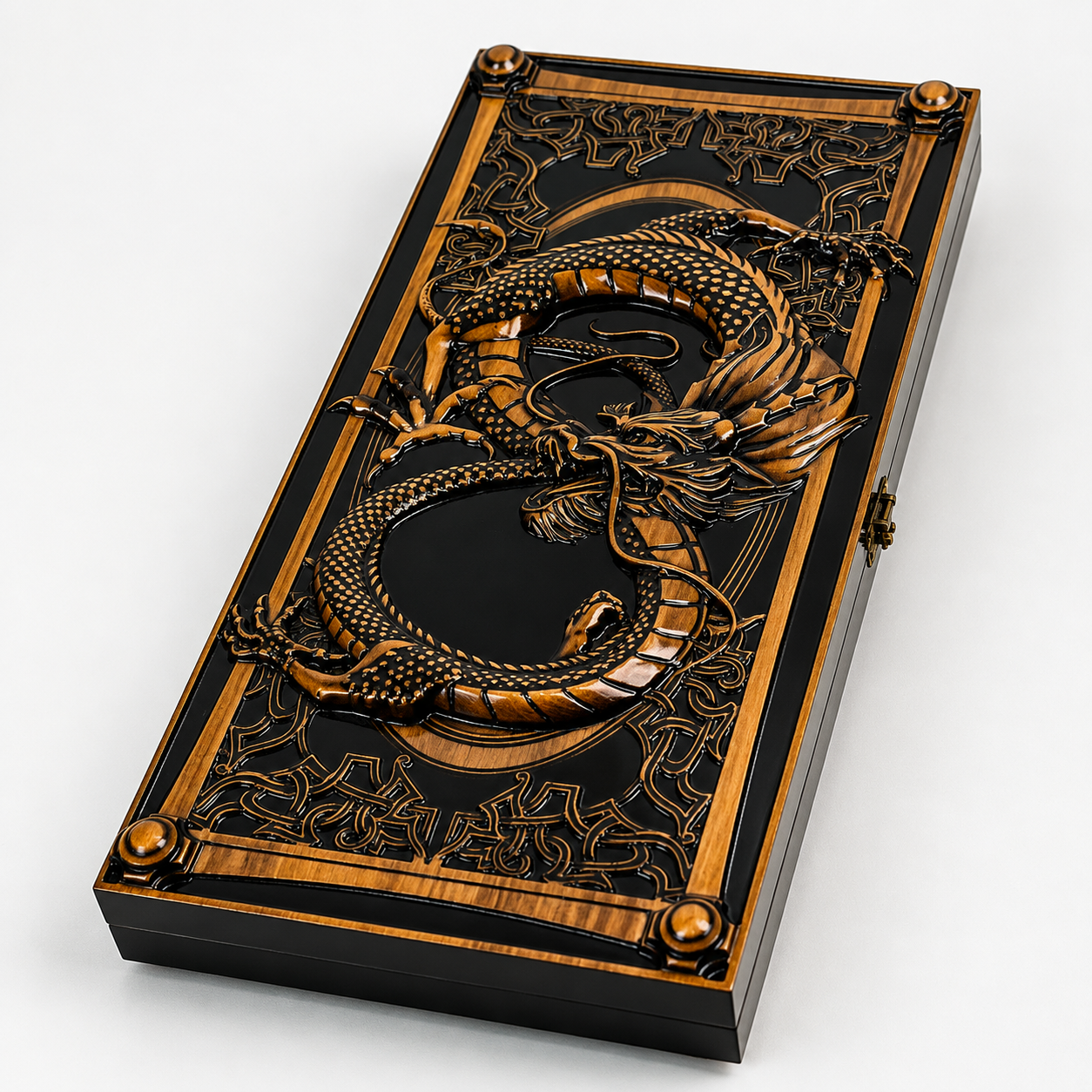Luxury Dragon Wood Backgammon