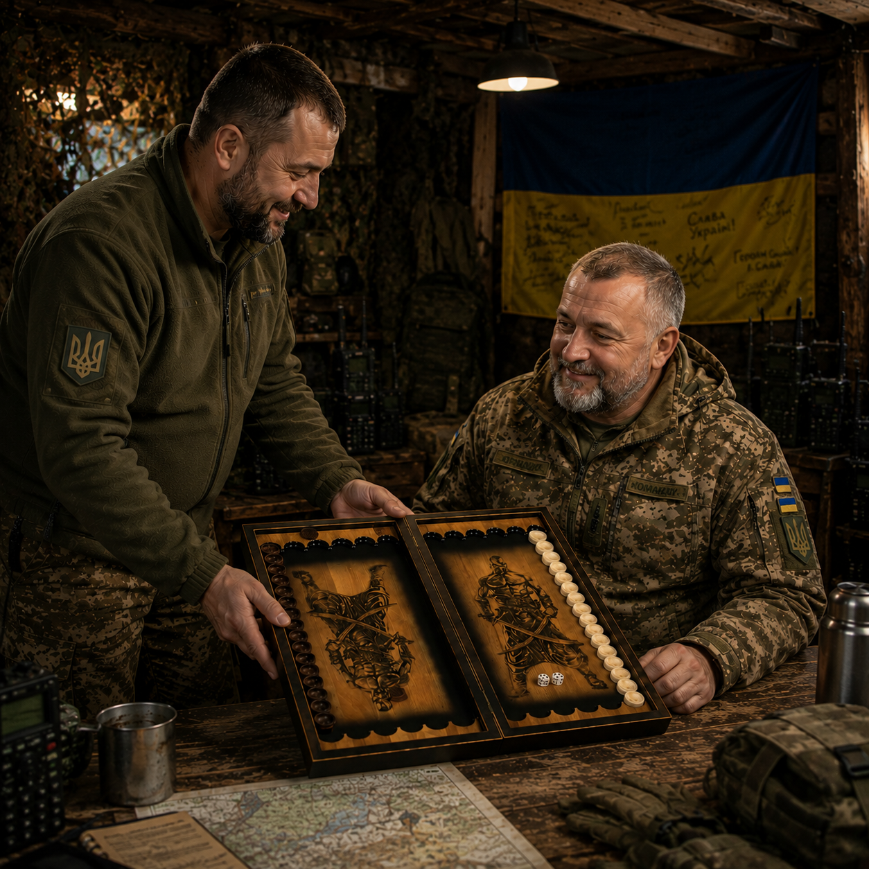 Нарди дерев’яні патріотичні купити подарунок для військових