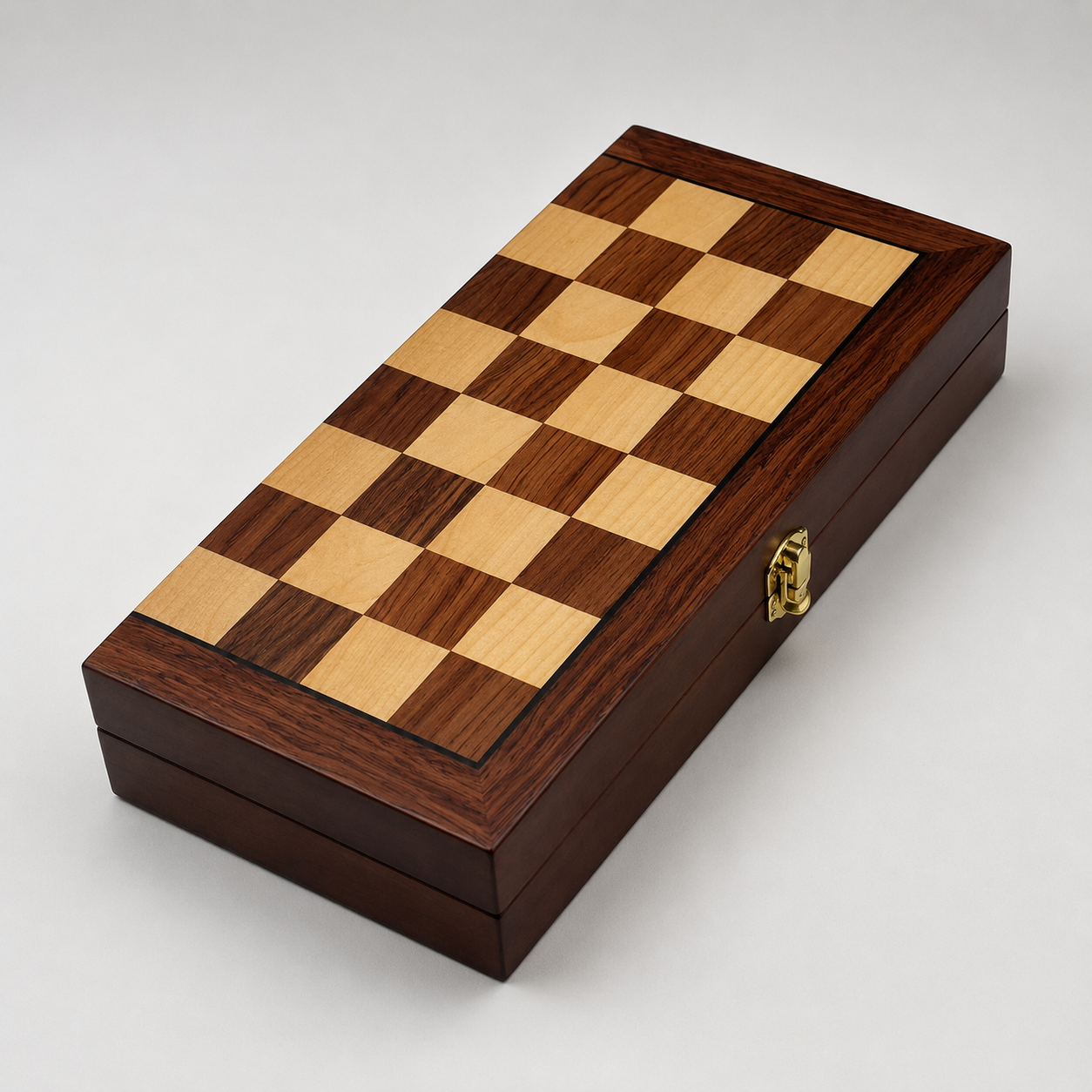 Wooden Chess Set with Metal Pieces