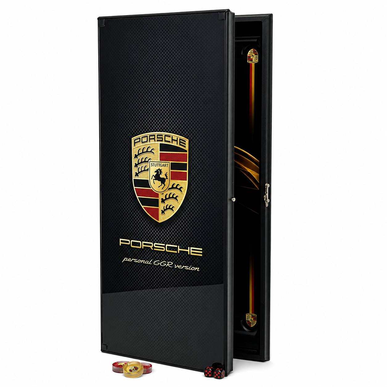 Премиальные подарочные нарды из стекла Porsche с индивидуальным оформлением.