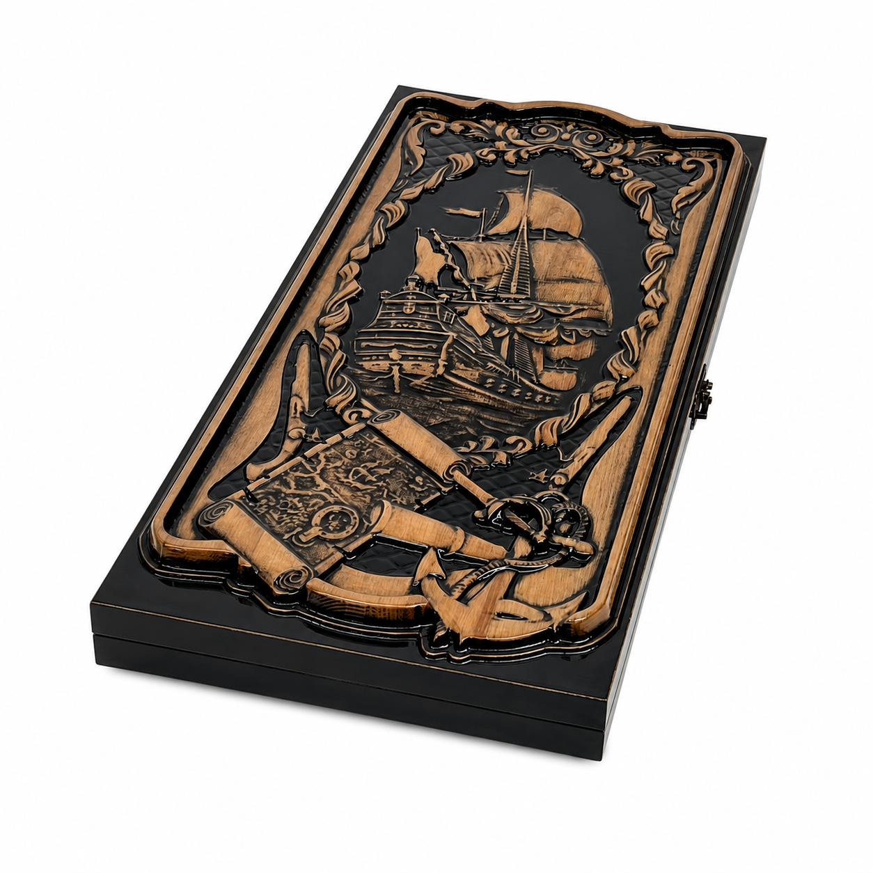 Luxury Wooden Backgammon Sailboat