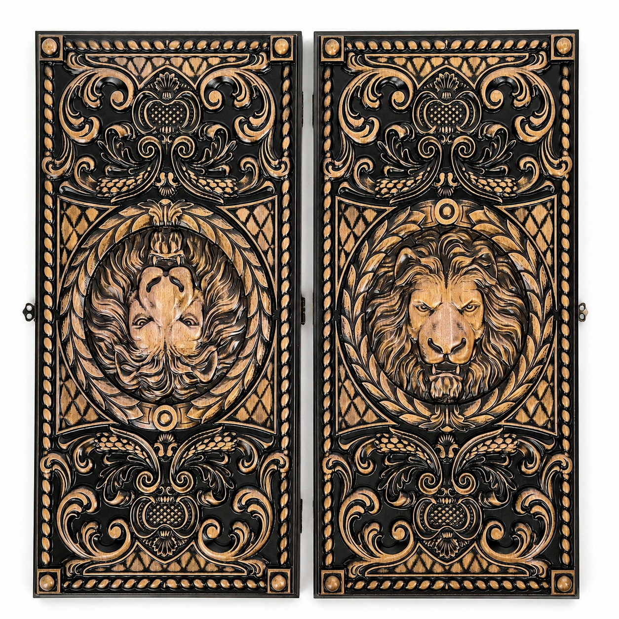 Luxury Backgammon Set made of Wood "Lion"