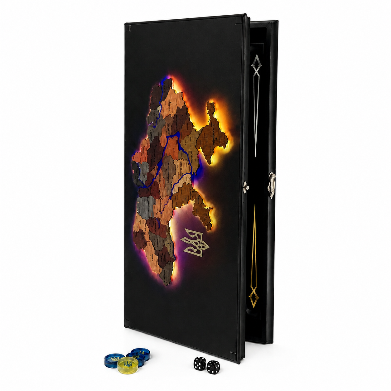 Glass backgammon Ukraine Map