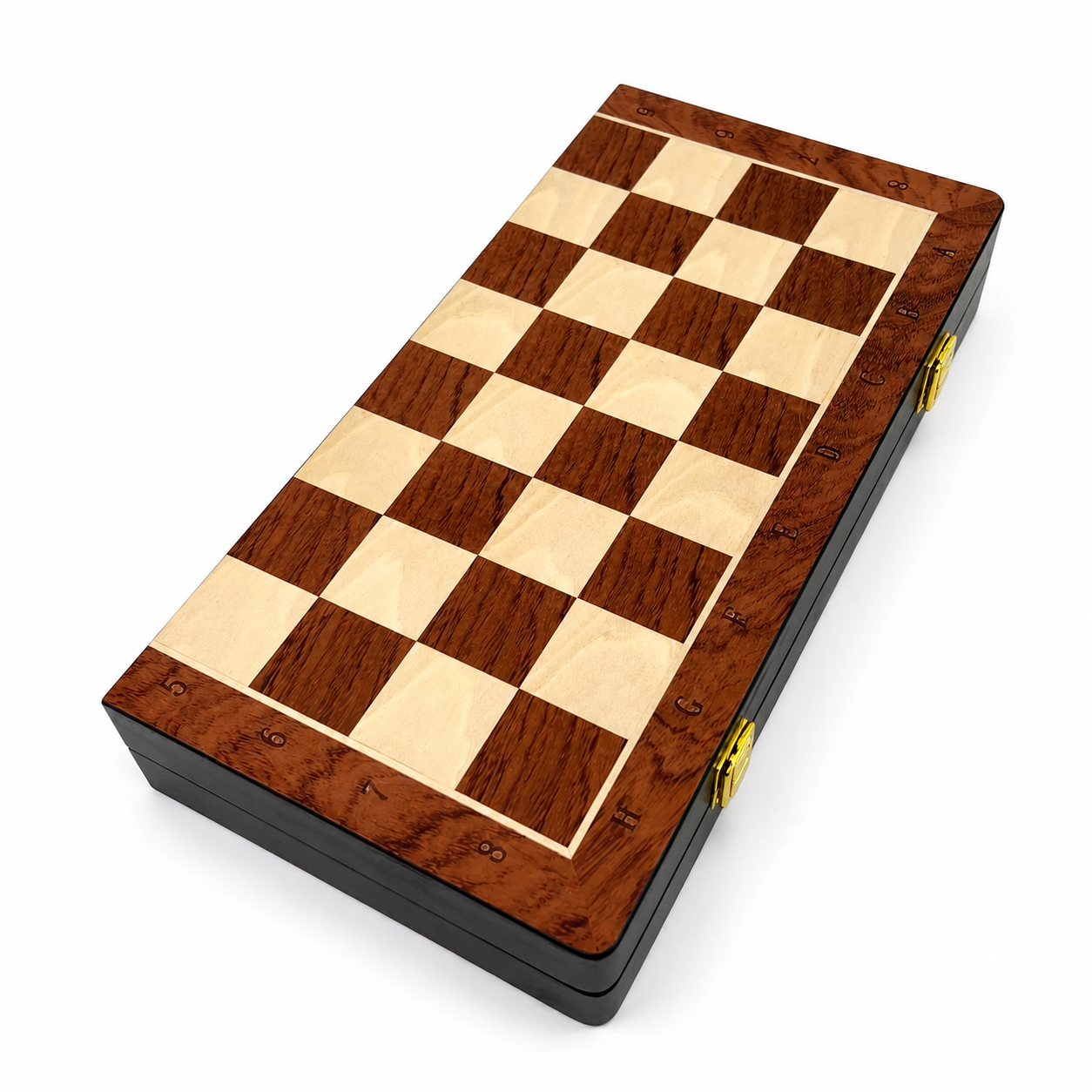 Wooden chess set with acrylic pieces